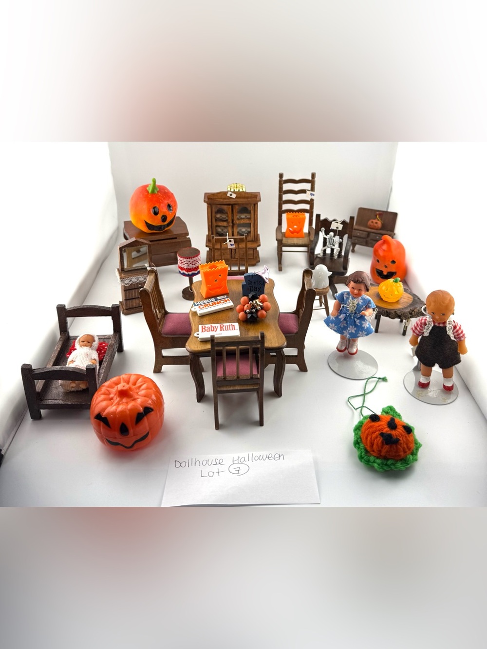 Vintage 1:12 Scale Halloween Dollhouse Miniature, Doll & furniture Collection